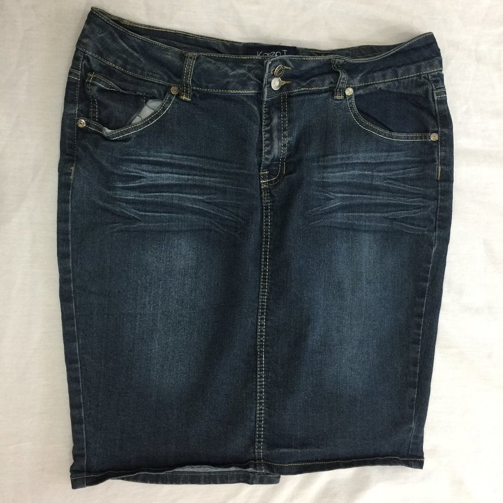🦜  KAREN JEANS WOMENS SKIRT SIZE L  🦜